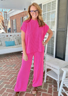 Abby Raised Rib Pants Set - Hot Pink - pants set - Jimberly's Boutique - Olive Branch - Mississippi