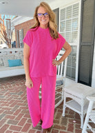 Abby Raised Rib Pants Set - Hot Pink - pants set - Jimberly's Boutique - Olive Branch - Mississippi