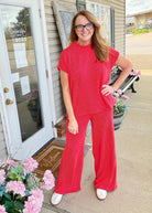 Abby Raised Rib Pants Set - Red - pants set - Jimberly's Boutique - Olive Branch - Mississippi
