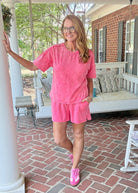 Acid Washed Shorts Set - Fuchsia - Shorts set - Jimberly's Boutique - Olive Branch - Mississippi