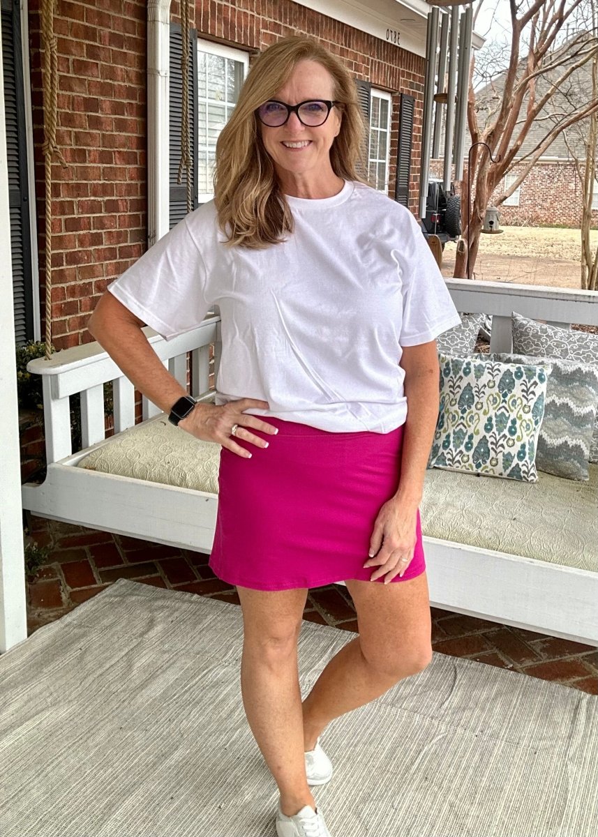 Active Skort - Raspberry (Curvy too) - skort -Jimberly's Boutique-Olive Branch-Mississippi