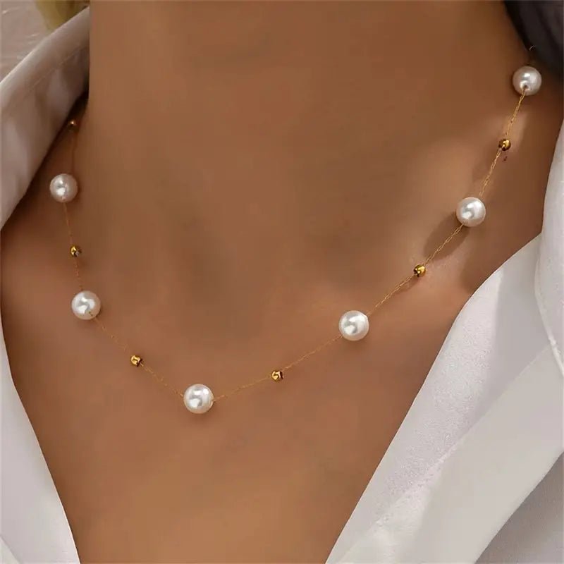 Adjustable White Faux Pearl Necklace - necklace - Jimberly's Boutique - Olive Branch - Mississippi