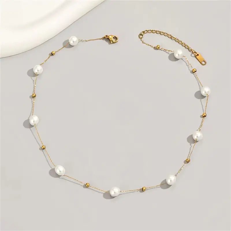 Adjustable White Faux Pearl Necklace - necklace - Jimberly's Boutique - Olive Branch - Mississippi