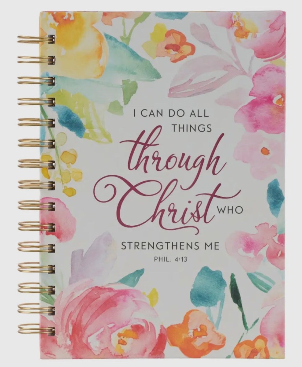 All Things Through Christ Multi - Colored Floral Wirebound Journal - journal - Jimberly's Boutique - Olive Branch - Mississippi