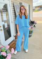 Allison Ribbed Lounge Set - Sky Blue - lounge set - Jimberly's Boutique - Olive Branch - Mississippi