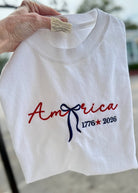 America 1776 - 2026 Embroidered Comfort Colors SS Tshirt - Embroidered Comfort Colors - Jimberly's Boutique - Olive Branch - Mississippi