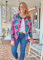 Animal Print Button Front Cardigan - Pink - Cardigan - Jimberly's Boutique - Olive Branch - Mississippi