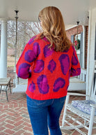 Animal Print Button Front Cardigan/Sweater - Red - Cardigan - Jimberly's Boutique - Olive Branch - Mississippi
