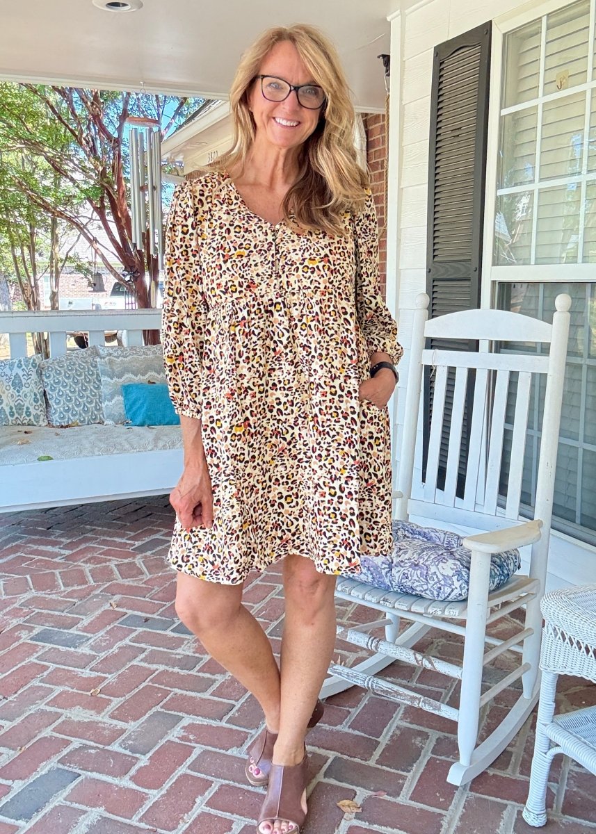 Animal Print Dress with Pockets - Vanilla - dress - Jimberly's Boutique - Olive Branch - Mississippi
