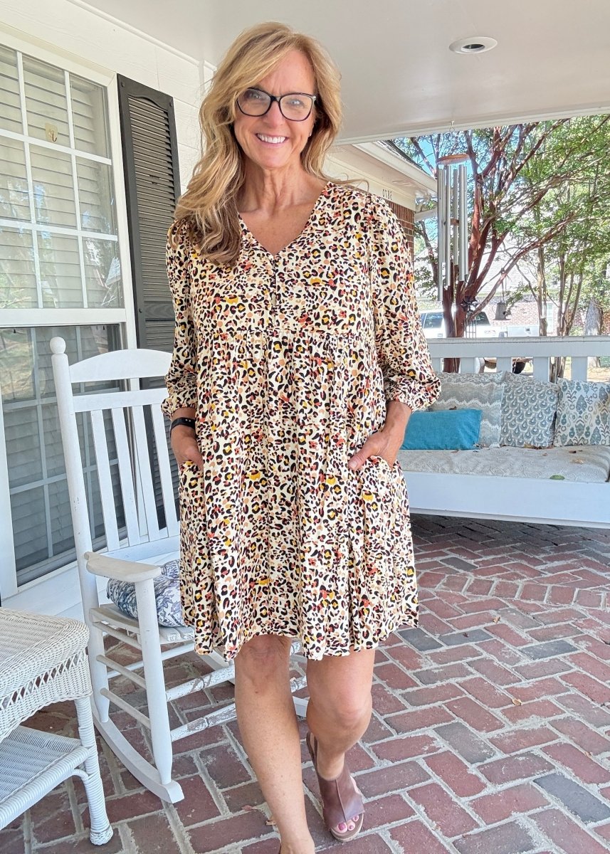 Animal Print Dress with Pockets - Vanilla - dress - Jimberly's Boutique - Olive Branch - Mississippi