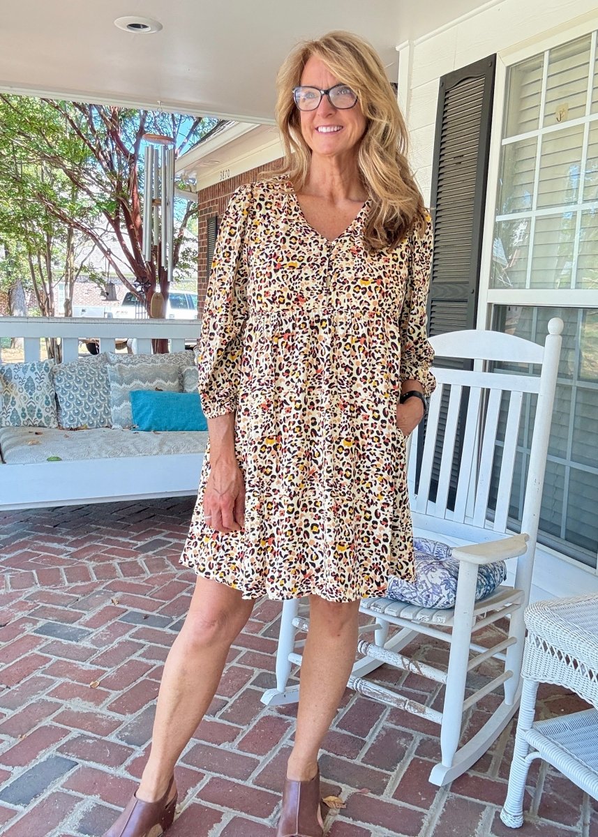 Animal Print Dress with Pockets - Vanilla - dress - Jimberly's Boutique - Olive Branch - Mississippi