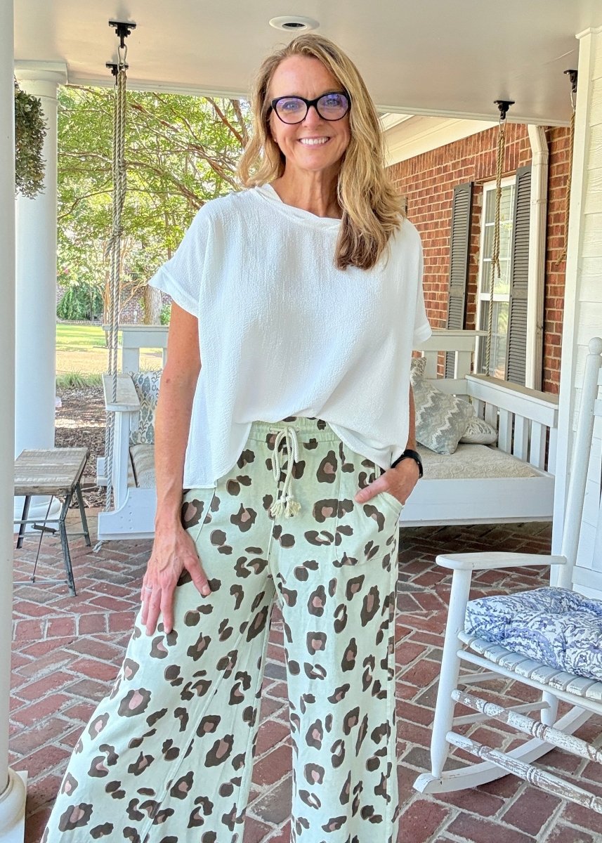 Animal Print Mineral Washed Pants | Easel - Pants - Jimberly's Boutique - Olive Branch - Mississippi