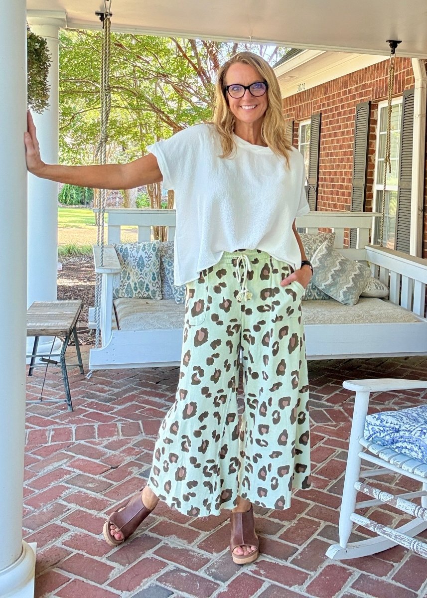 Animal Print Mineral Washed Pants | Easel - Pants - Jimberly's Boutique - Olive Branch - Mississippi