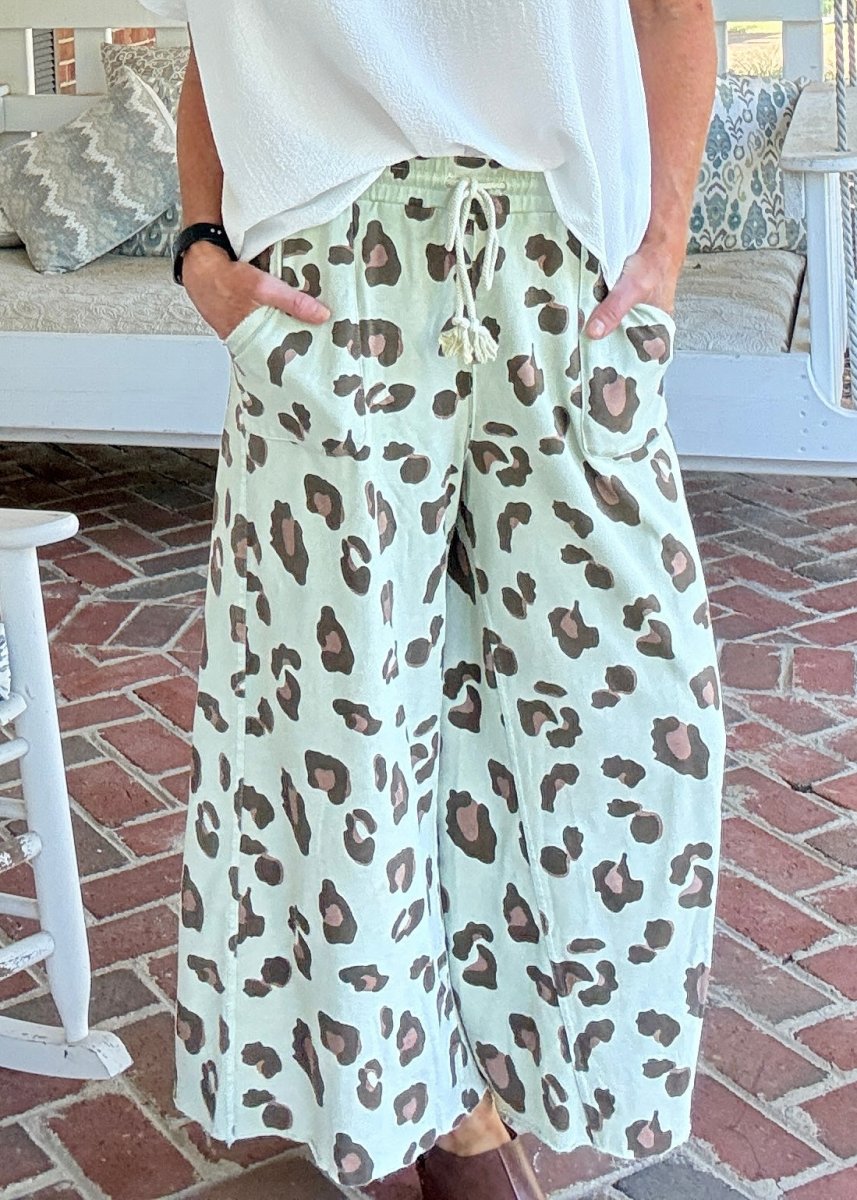Animal Print Mineral Washed Pants | Easel - Pants - Jimberly's Boutique - Olive Branch - Mississippi