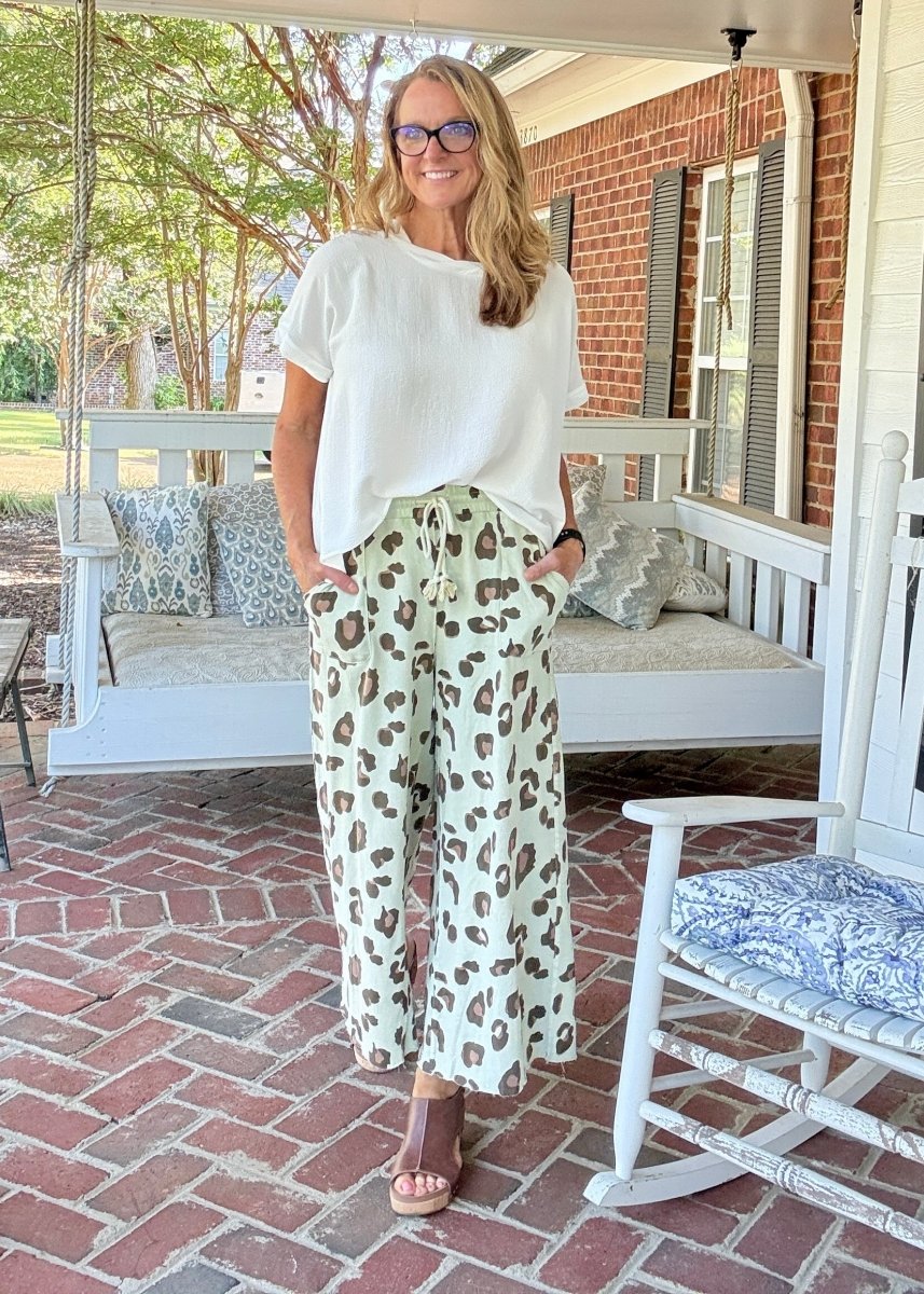 Animal Print Mineral Washed Pants | Easel - Pants - Jimberly's Boutique - Olive Branch - Mississippi