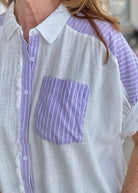 Anna Linen Button Down Top - Lavender - Button Down Top - Jimberly's Boutique - Olive Branch - Mississippi