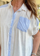 Anna Linen Button Down Top - Off White - Button Down Top - Jimberly's Boutique - Olive Branch - Mississippi