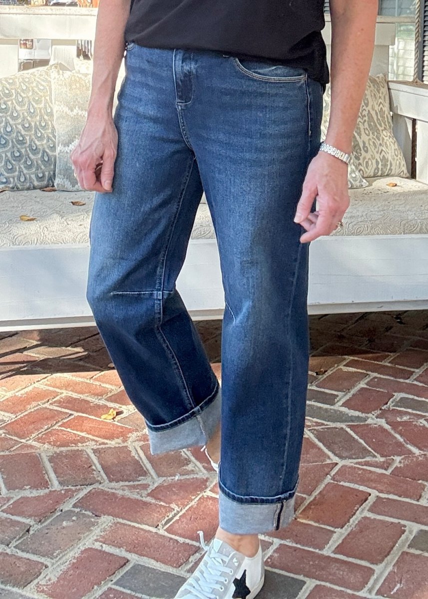 Arvada Cropped Barrel Jeans with Cuffed Hem | Risen - risen jeans - Jimberly's Boutique - Olive Branch - Mississippi
