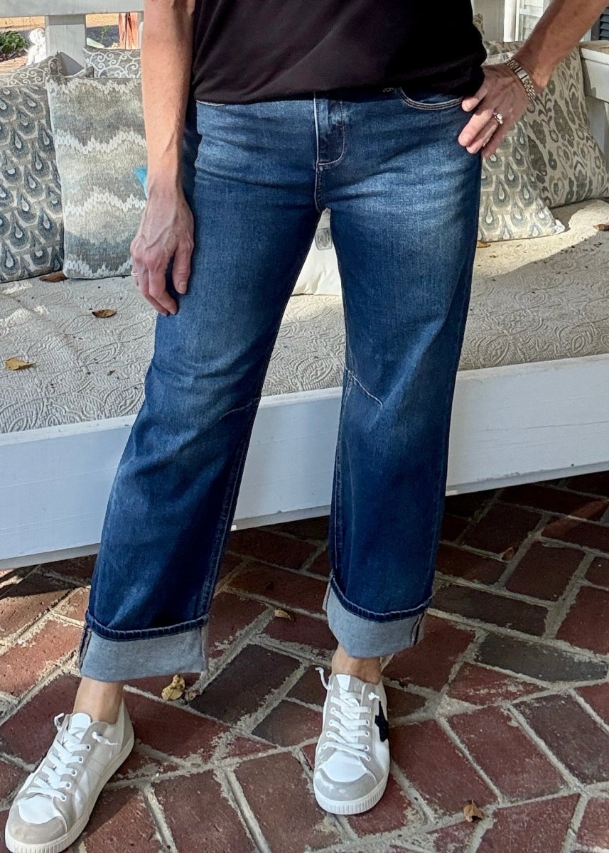 Arvada Cropped Barrel Jeans with Cuffed Hem | Risen - risen jeans - Jimberly's Boutique - Olive Branch - Mississippi