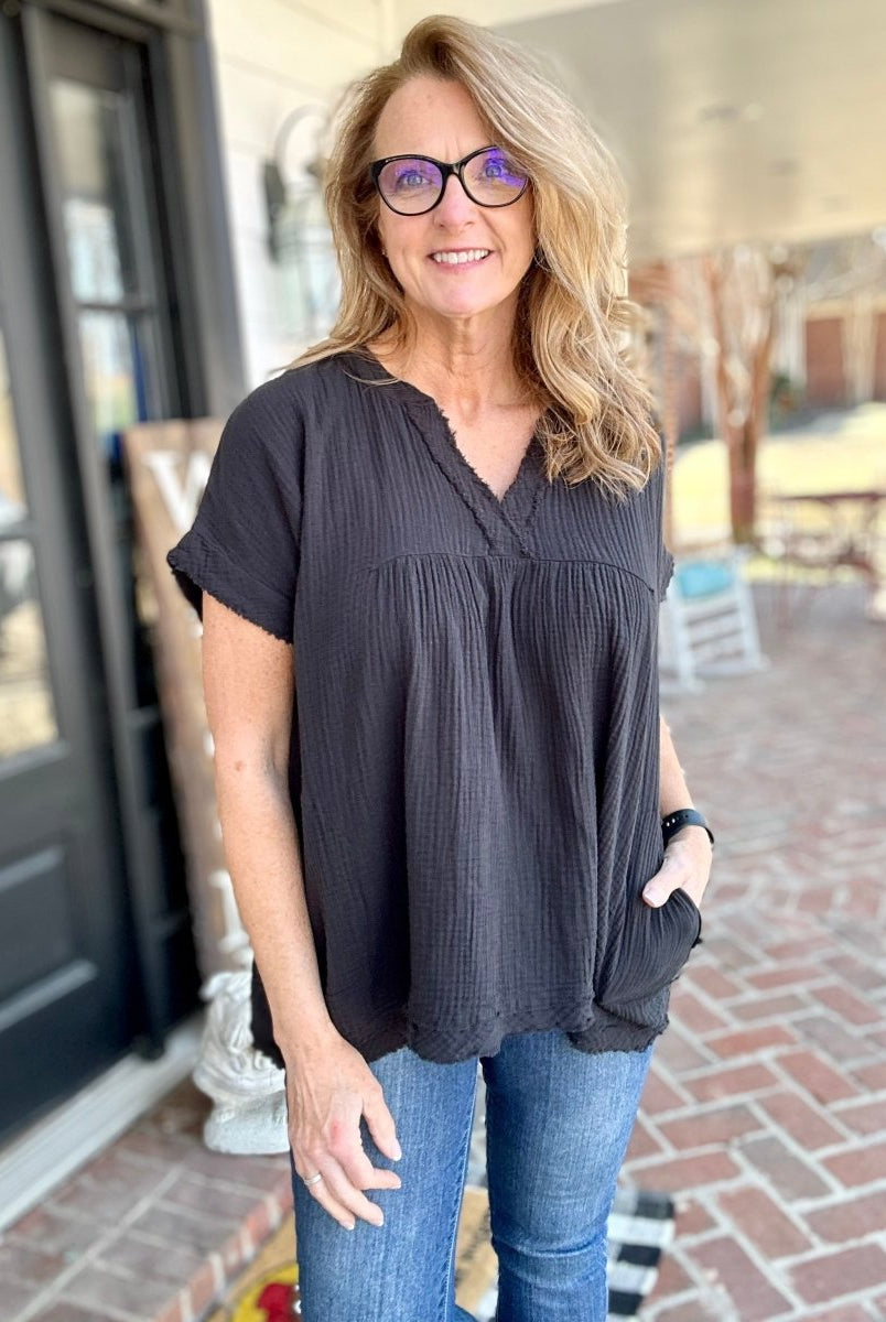 Ashton | Black | Zenana Top - Casual Top -Jimberly's Boutique-Olive Branch-Mississippi