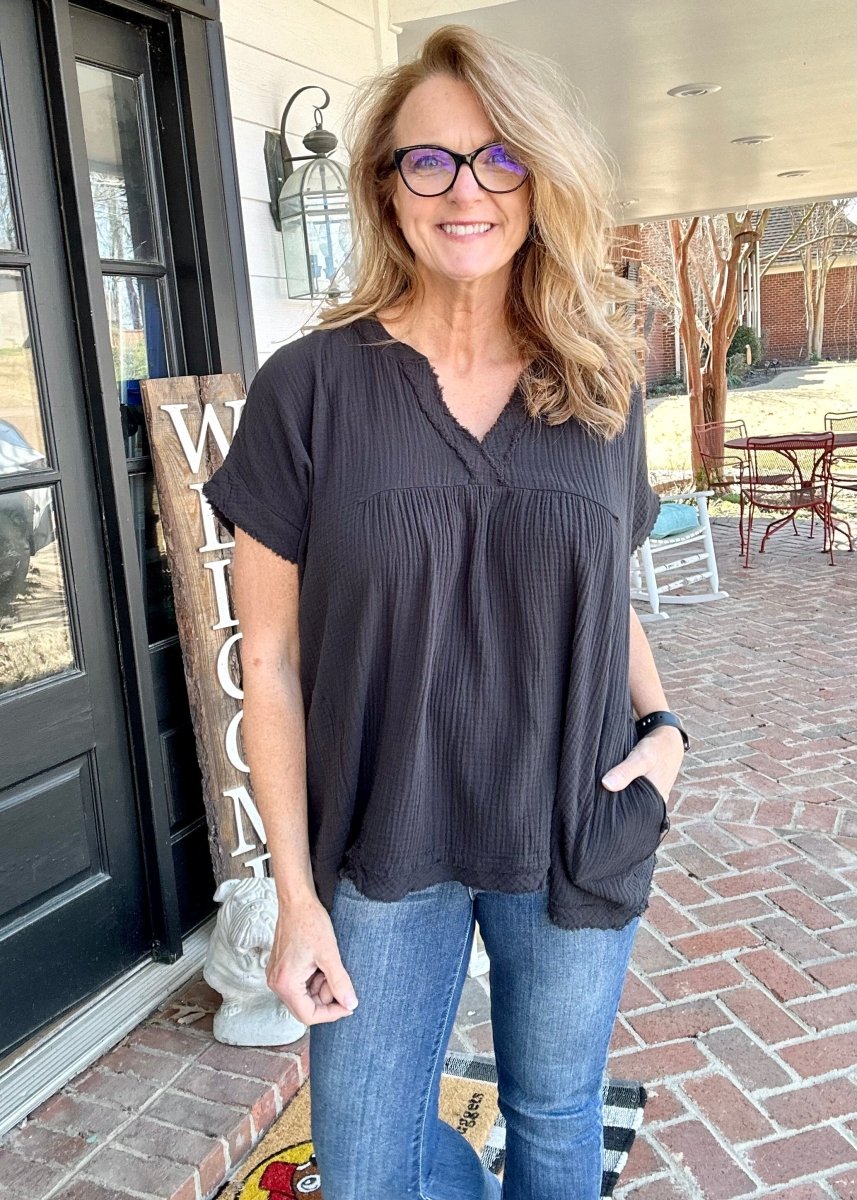 Ashton | Black | Zenana Top - Casual Top -Jimberly's Boutique-Olive Branch-Mississippi