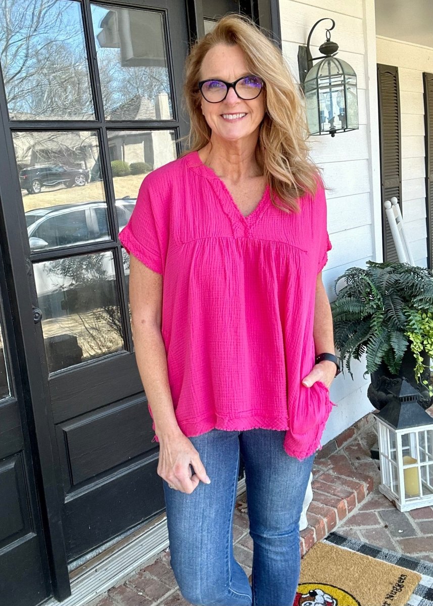 Ashton - Hot Pink - Zenana Top - Casual Top -Jimberly's Boutique-Olive Branch-Mississippi