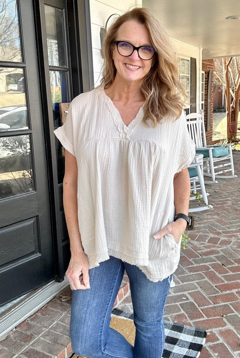 Ashton | Sand Beige | Zenana Top - Casual Top -Jimberly's Boutique-Olive Branch-Mississippi