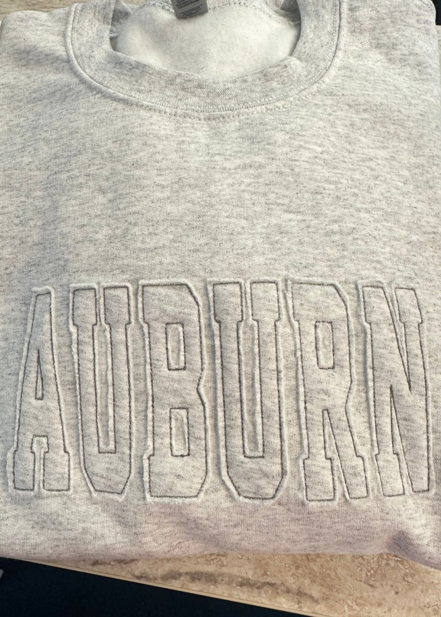 Auburn Gameday Tone on Tone Applique' Sweatshirt - Collegiate Sweatshirt - Jimberly's Boutique - Olive Branch - Mississippi