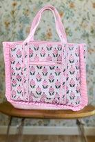 Avery Pink Floral Patterned Tote Bag - floral tote bag - Jimberly's Boutique - Olive Branch - Mississippi