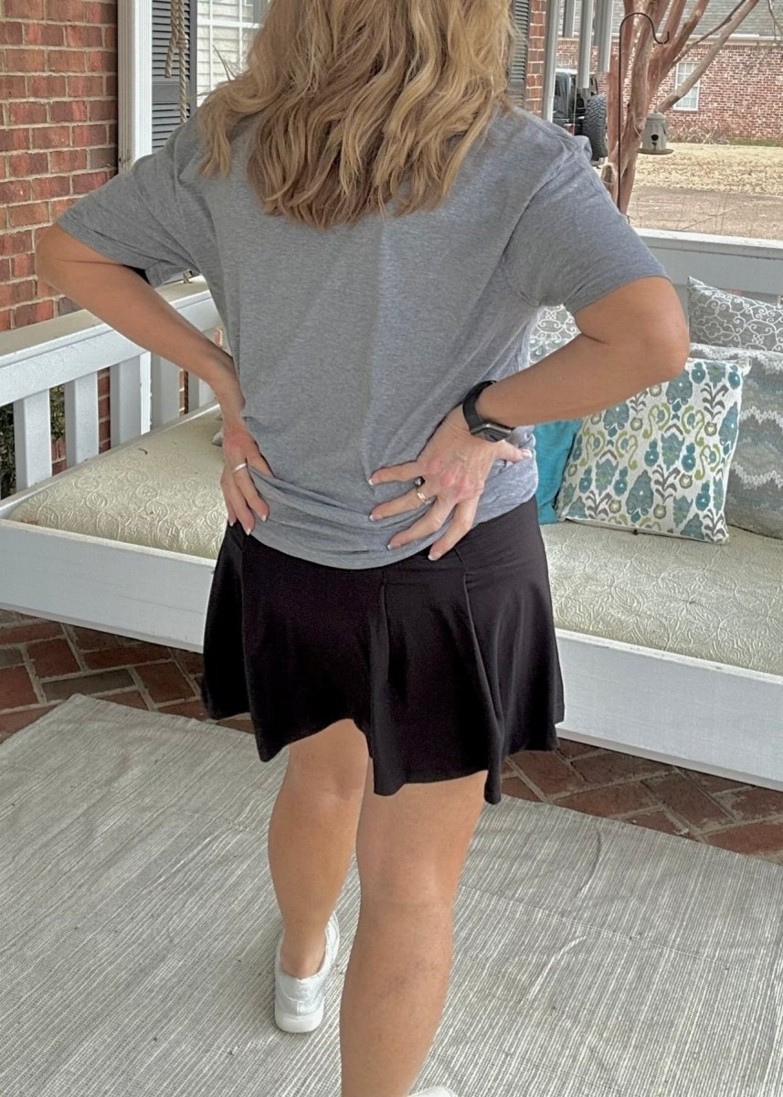 Back Pleat Skort - Black - Jimberly's Boutique - Olive Branch - Mississippi
