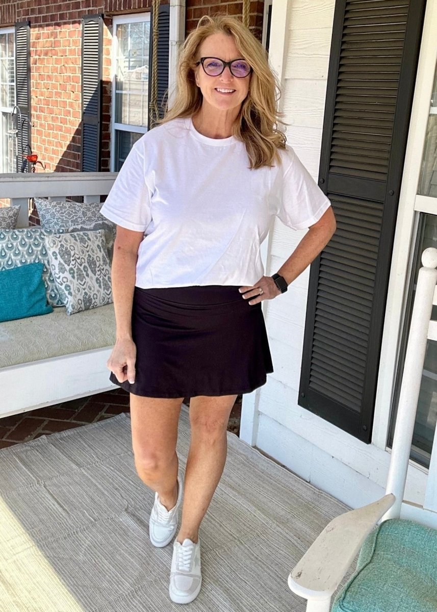 Back Pleat Skort - Black - Jimberly's Boutique - Olive Branch - Mississippi