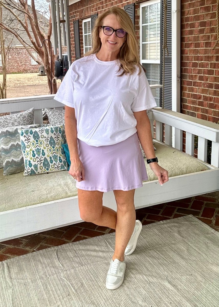 Back Pleat Skort - Lavender - skort - Jimberly's Boutique - Olive Branch - Mississippi