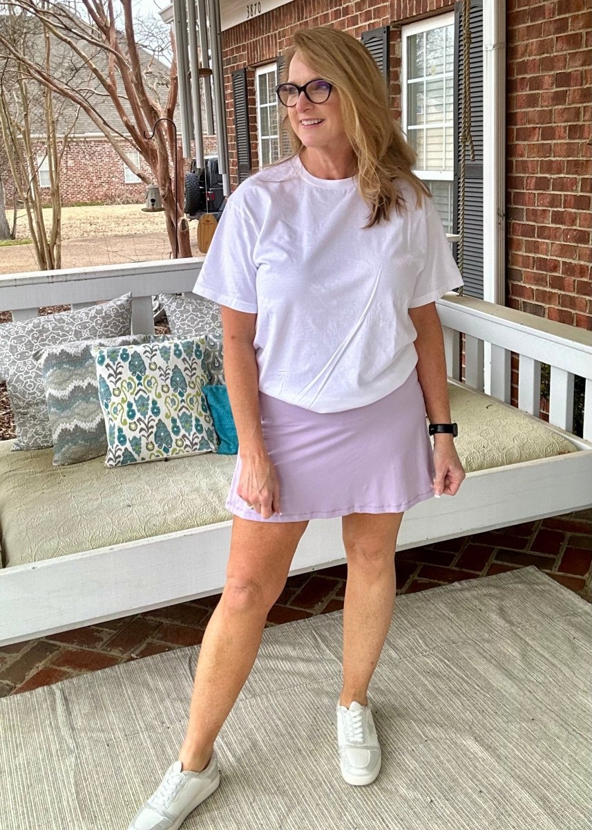 Back Pleat Skort - Lavender - skort - Jimberly's Boutique - Olive Branch - Mississippi
