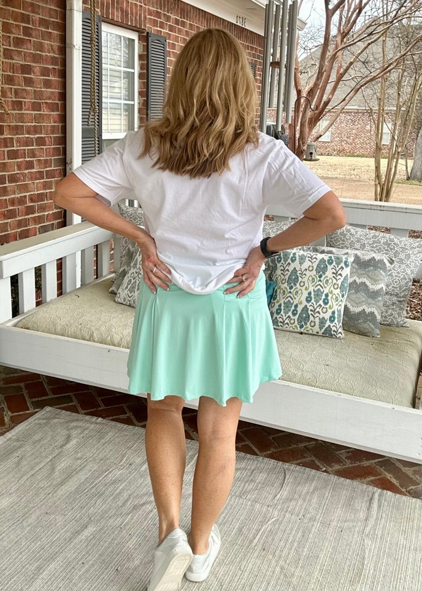 Back Pleat Skort - Mint - Jimberly's Boutique - Olive Branch - Mississippi