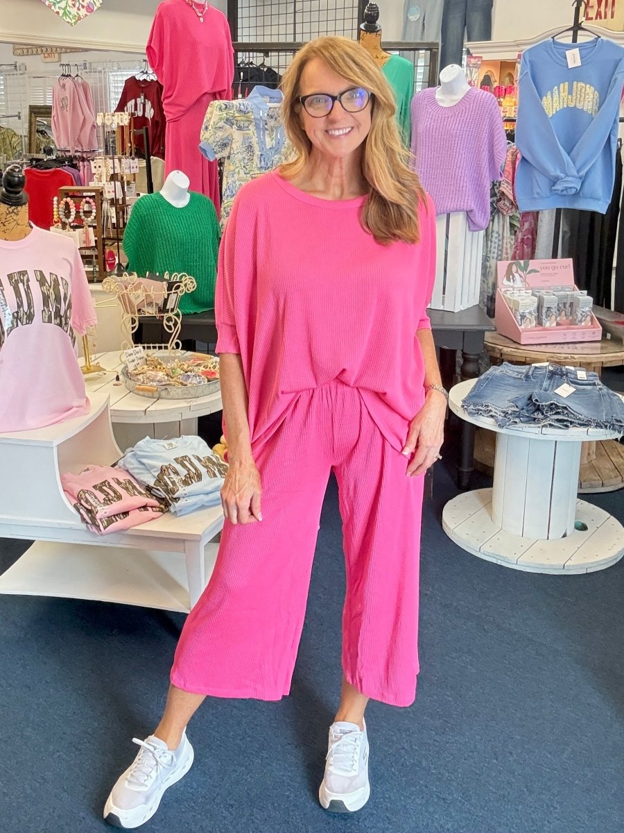 Bali Travel Set - Pink | Dear Scarlett - lounge set - Jimberly's Boutique - Olive Branch - Mississippi