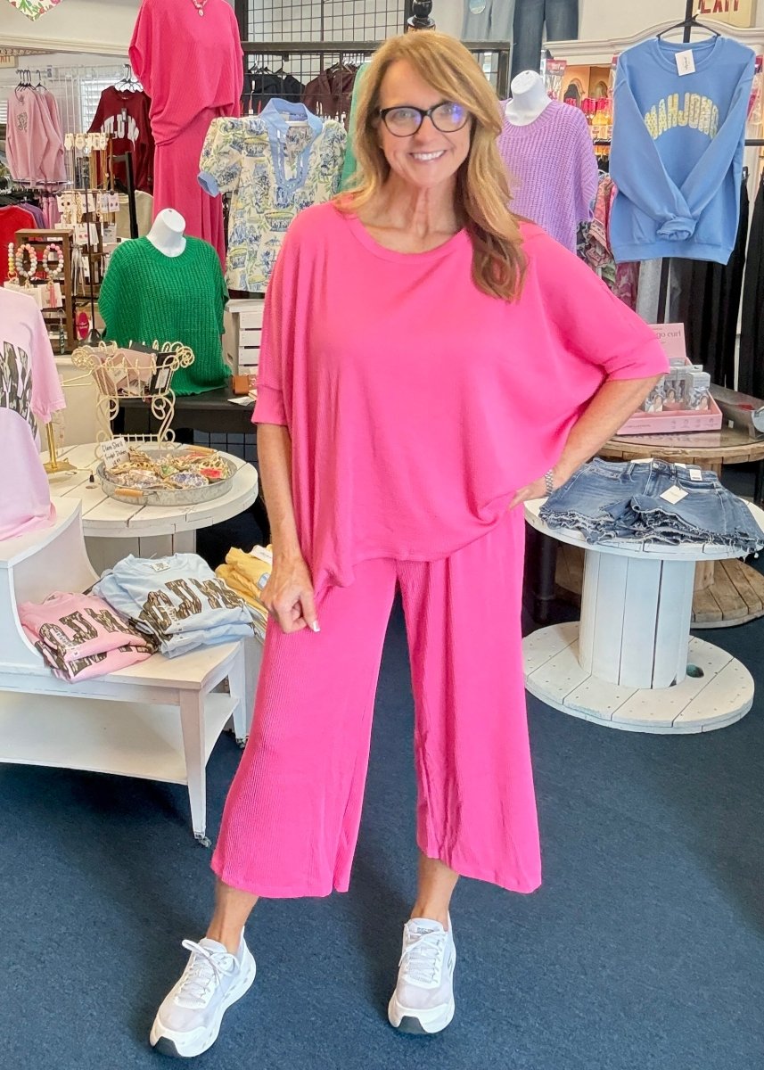 Bali Travel Set - Pink | Dear Scarlett - lounge set - Jimberly's Boutique - Olive Branch - Mississippi