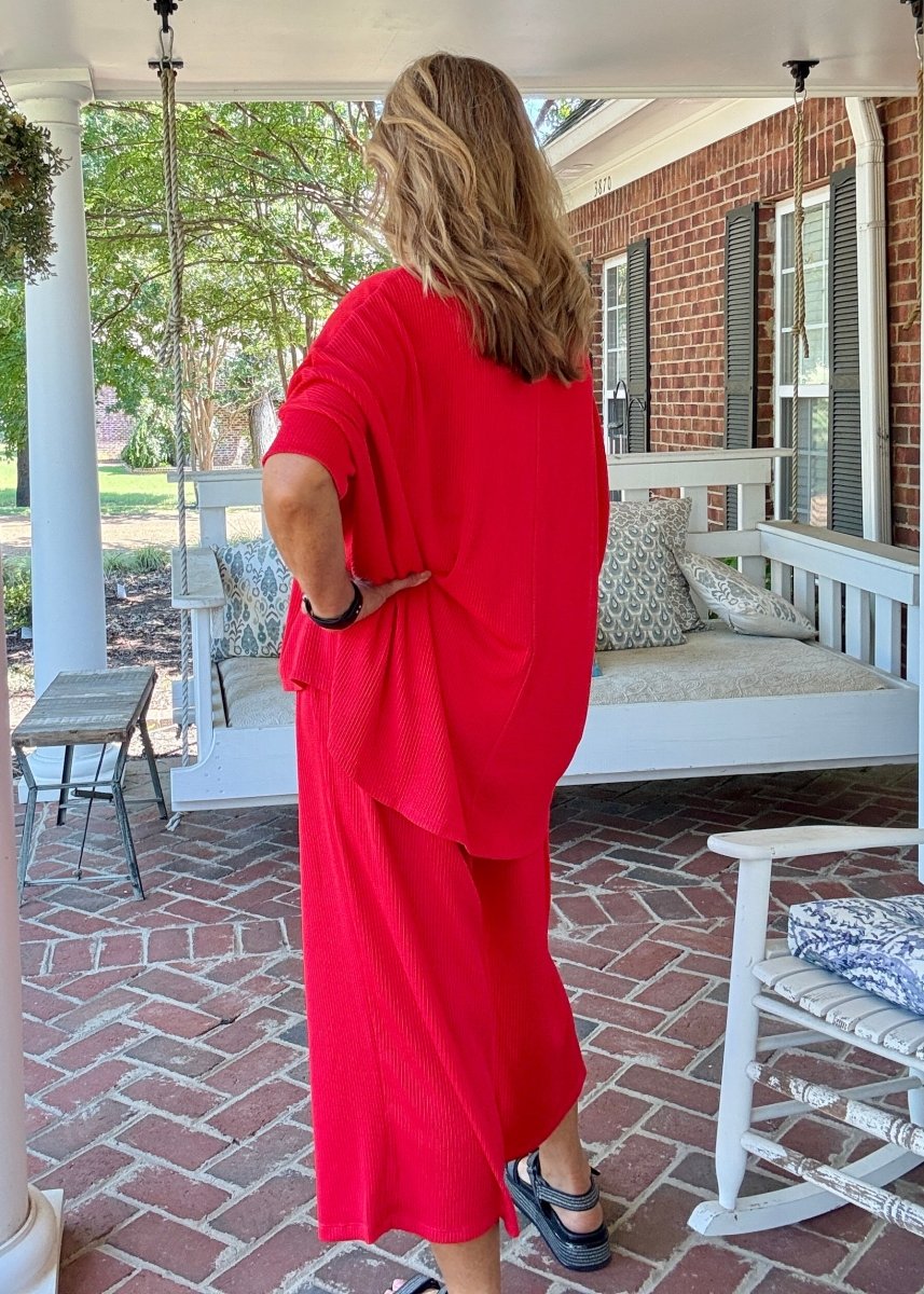 Bali Travel Set - Red | Dear Scarlett - lounge set - Jimberly's Boutique - Olive Branch - Mississippi