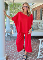 Bali Travel Set - Red | Dear Scarlett - lounge set - Jimberly's Boutique - Olive Branch - Mississippi