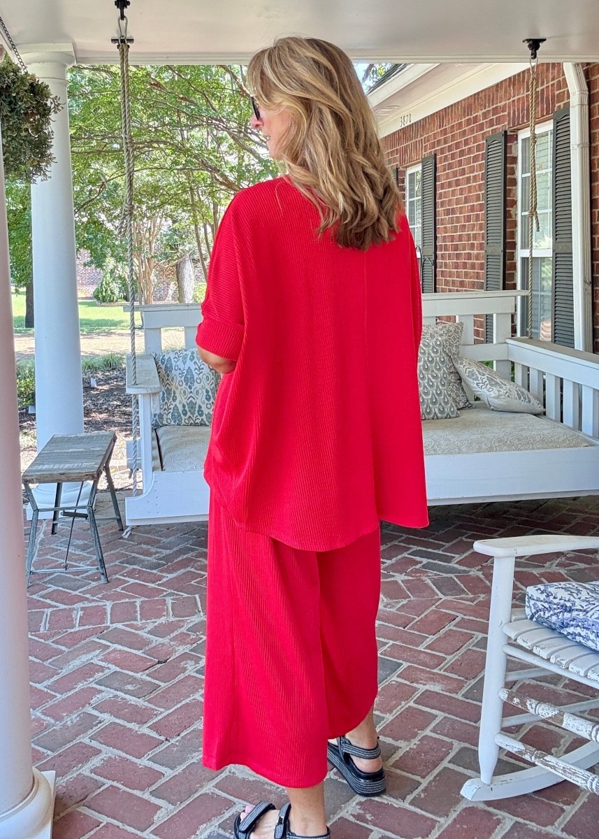 Bali Travel Set - Red | Dear Scarlett - lounge set - Jimberly's Boutique - Olive Branch - Mississippi