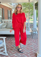 Bali Travel Set - Red | Dear Scarlett - lounge set - Jimberly's Boutique - Olive Branch - Mississippi