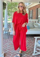 Bali Travel Set - Red | Dear Scarlett - lounge set - Jimberly's Boutique - Olive Branch - Mississippi