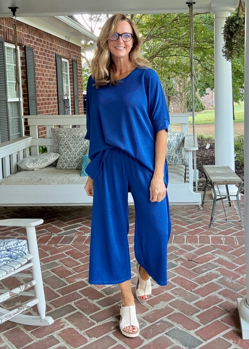 Bali Travel Set - Royal Blue | Dear Scarlett - lounge set - Jimberly's Boutique - Olive Branch - Mississippi