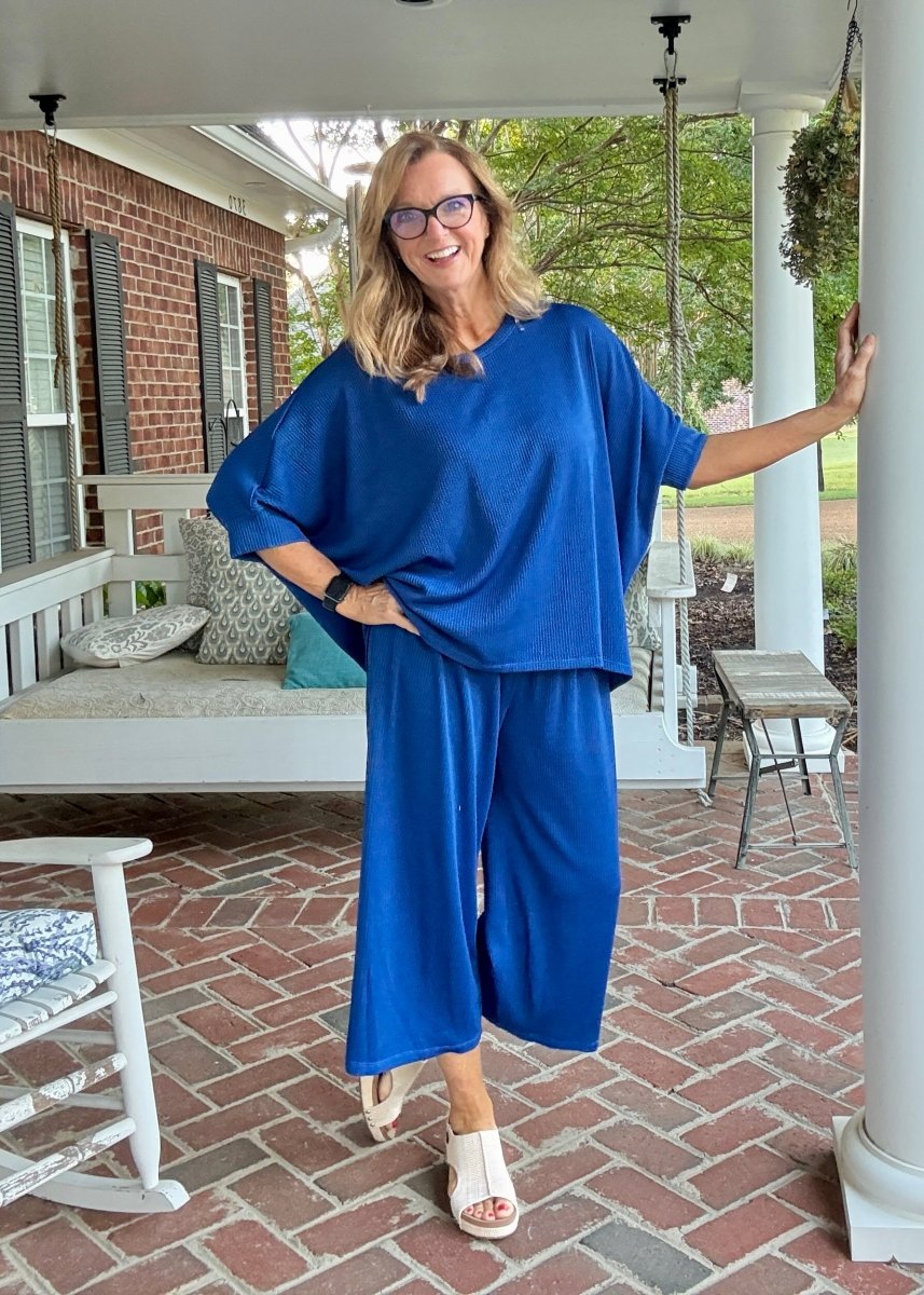 Bali Travel Set - Royal Blue | Dear Scarlett - lounge set - Jimberly's Boutique - Olive Branch - Mississippi