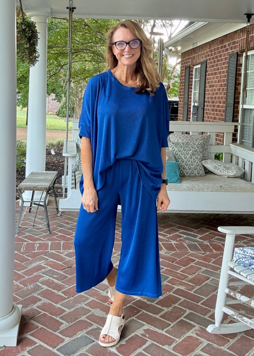 Bali Travel Set - Royal Blue | Dear Scarlett - lounge set - Jimberly's Boutique - Olive Branch - Mississippi
