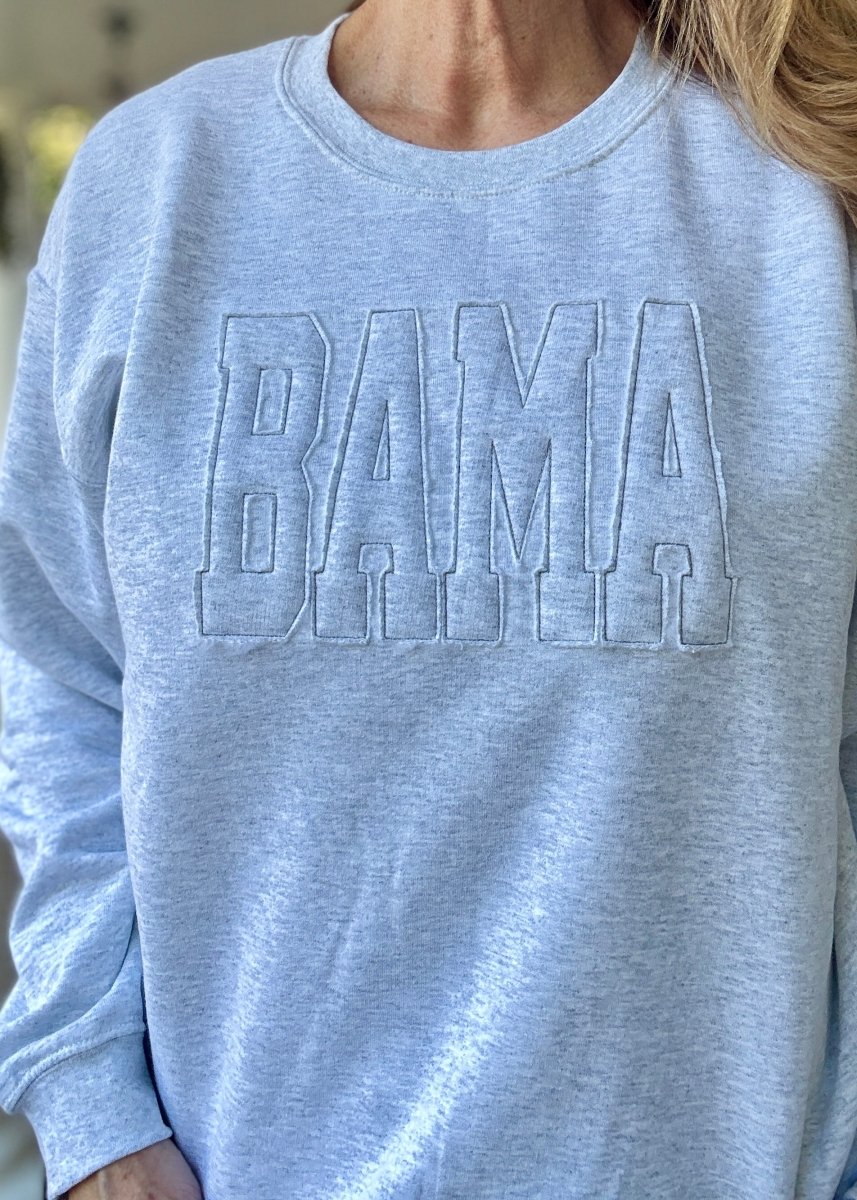 BAMA Tone on Tone Applique' Sweatshirt - Jimberly's Boutique - Olive Branch - Mississippi