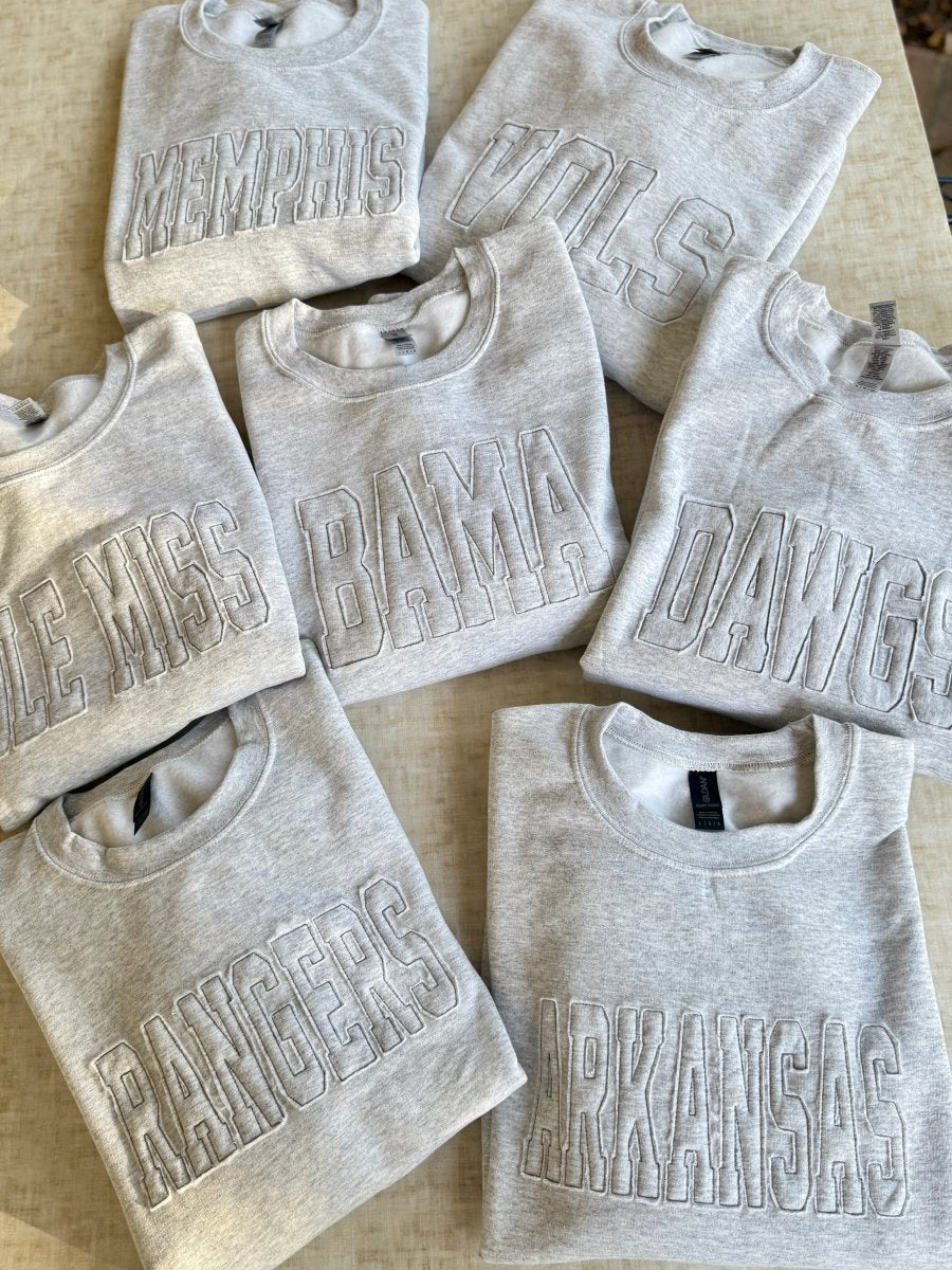 BAMA Tone on Tone Applique' Sweatshirt - Jimberly's Boutique - Olive Branch - Mississippi