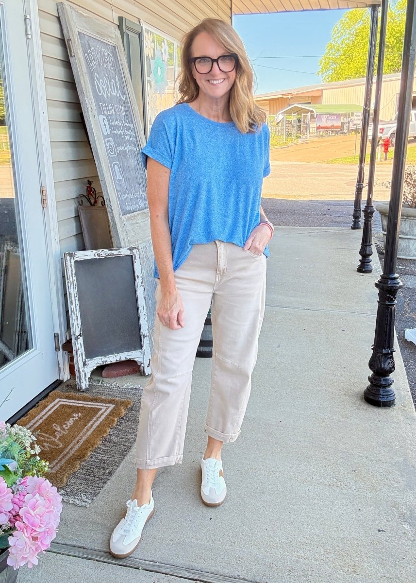 Barrel Leg Color Denim Pants - Ash Mocha | Zenana - Barrel Jeans/Pants - Jimberly's Boutique - Olive Branch - Mississippi