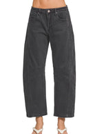 Barrel Leg Color Denim Pants - Black | Zenana - Barrel Jeans/Pants -Jimberly's Boutique-Olive Branch-Mississippi