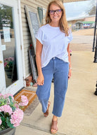 Barrel Leg Color Denim Pants - Blackberry | Zenana - Barrel Jeans/Pants - Jimberly's Boutique - Olive Branch - Mississippi