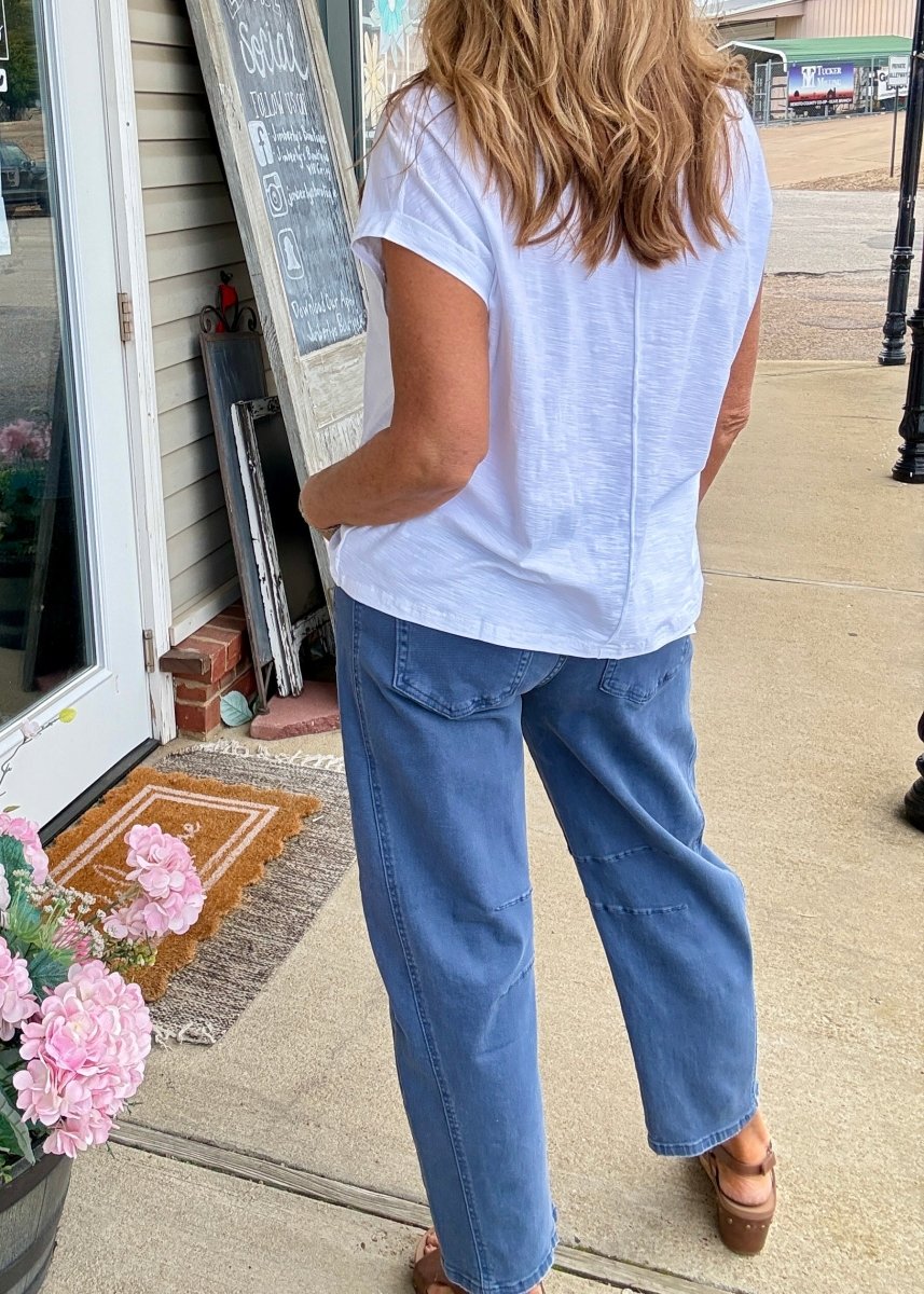 Barrel Leg Color Denim Pants - Blackberry | Zenana - Barrel Jeans/Pants - Jimberly's Boutique - Olive Branch - Mississippi